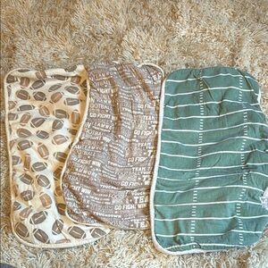 Copper Pearl burp cloths, set of 3